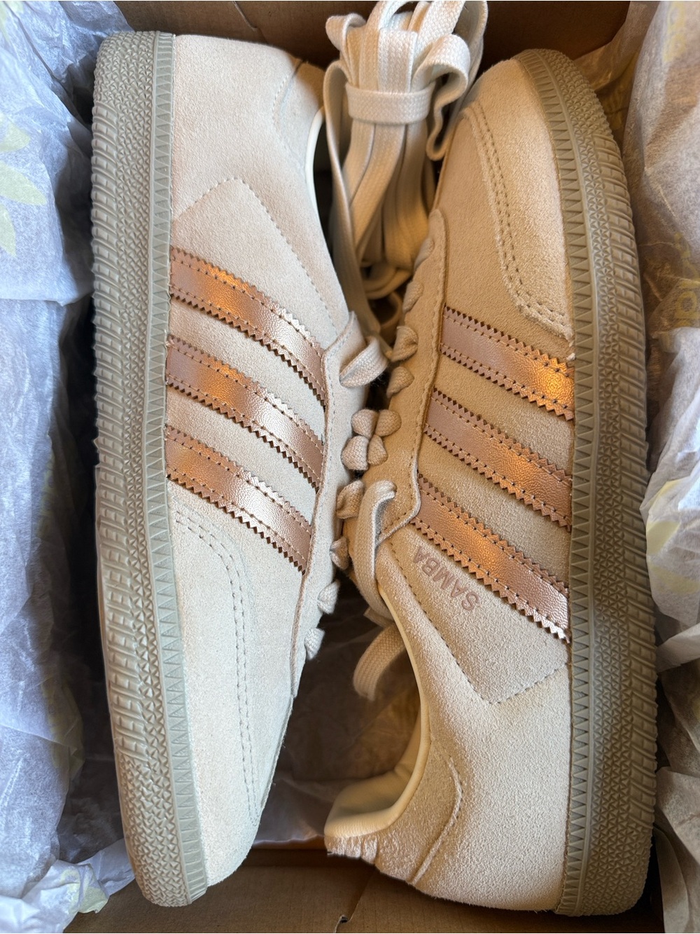 adidas Originals Samba Beige and Brown Suede Sneakers - Picture 6 of 9
